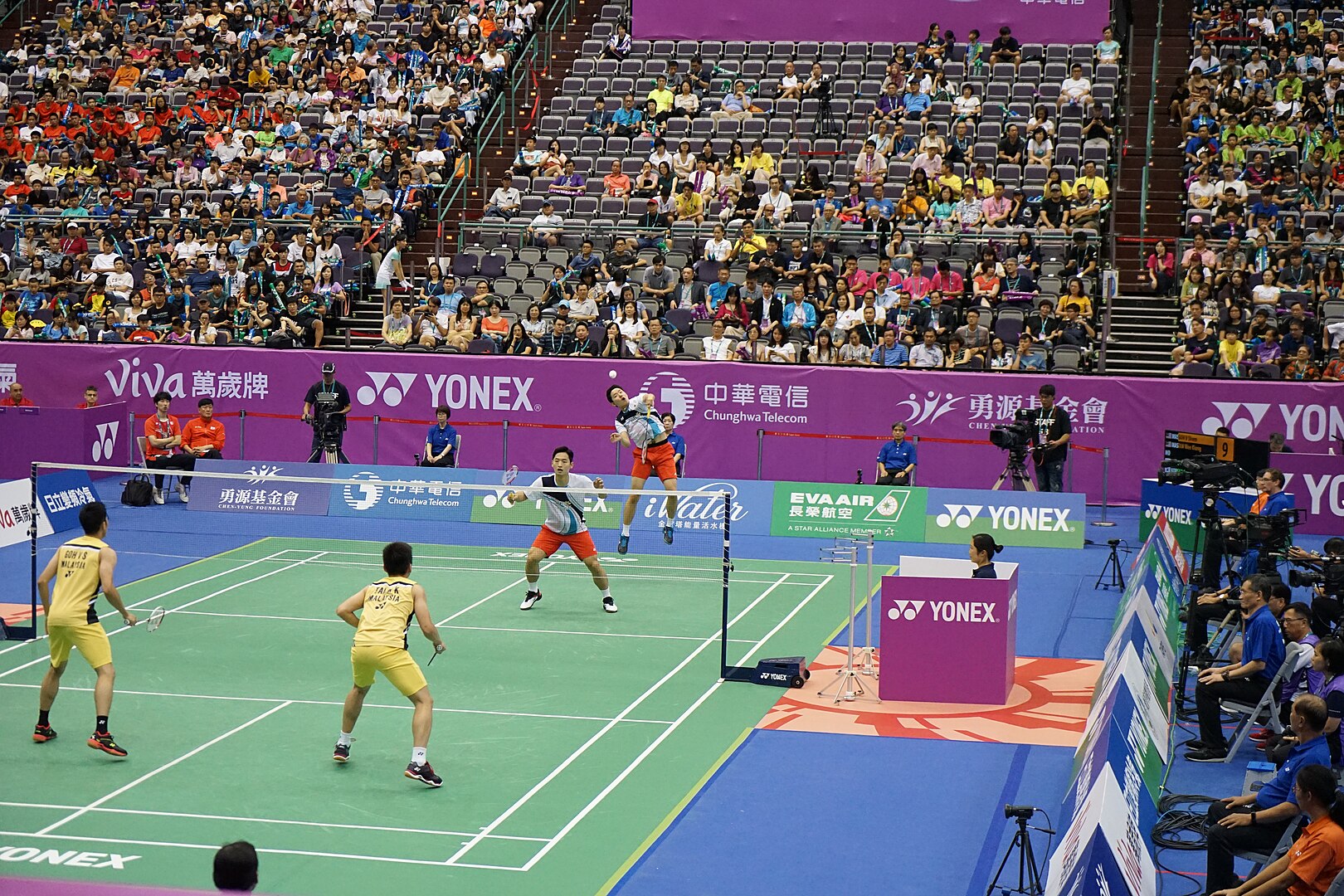 Korea's of Kim Won Ho-Seo Seung Jae in action at the 2019 Chinese Taipei Open (Photo by De-Shao Liu)