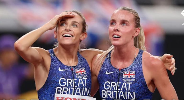 Georgia Hunter Bell (left) with Keely Hodgkinson#