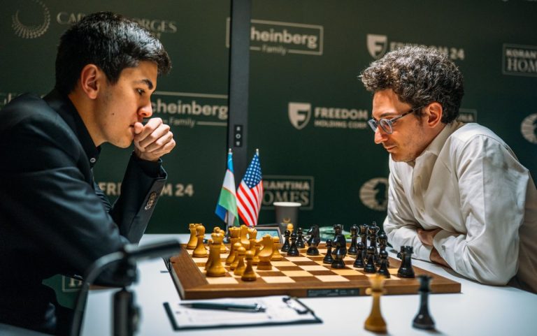 Javokhir Sindarov beats Fabiano Caruana#