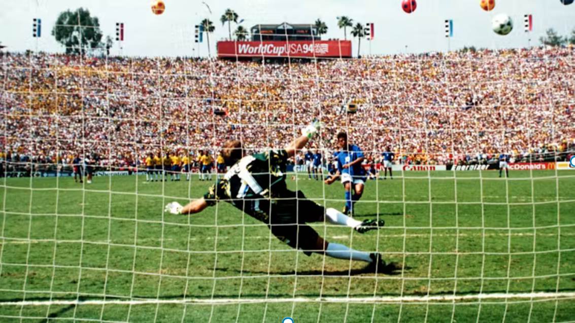 Italian forward Roberto Baggio misses during the 1994 World Cup final, but the tournament itself was a hit. Picture Alliance via Getty Images #