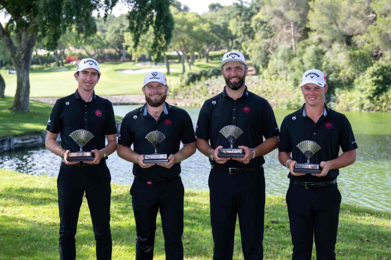 First place team champions Tom McKibbin, Tyrrell Hatton, Caleb Surratt and Captain Jon Rahm of Legion XIII #
