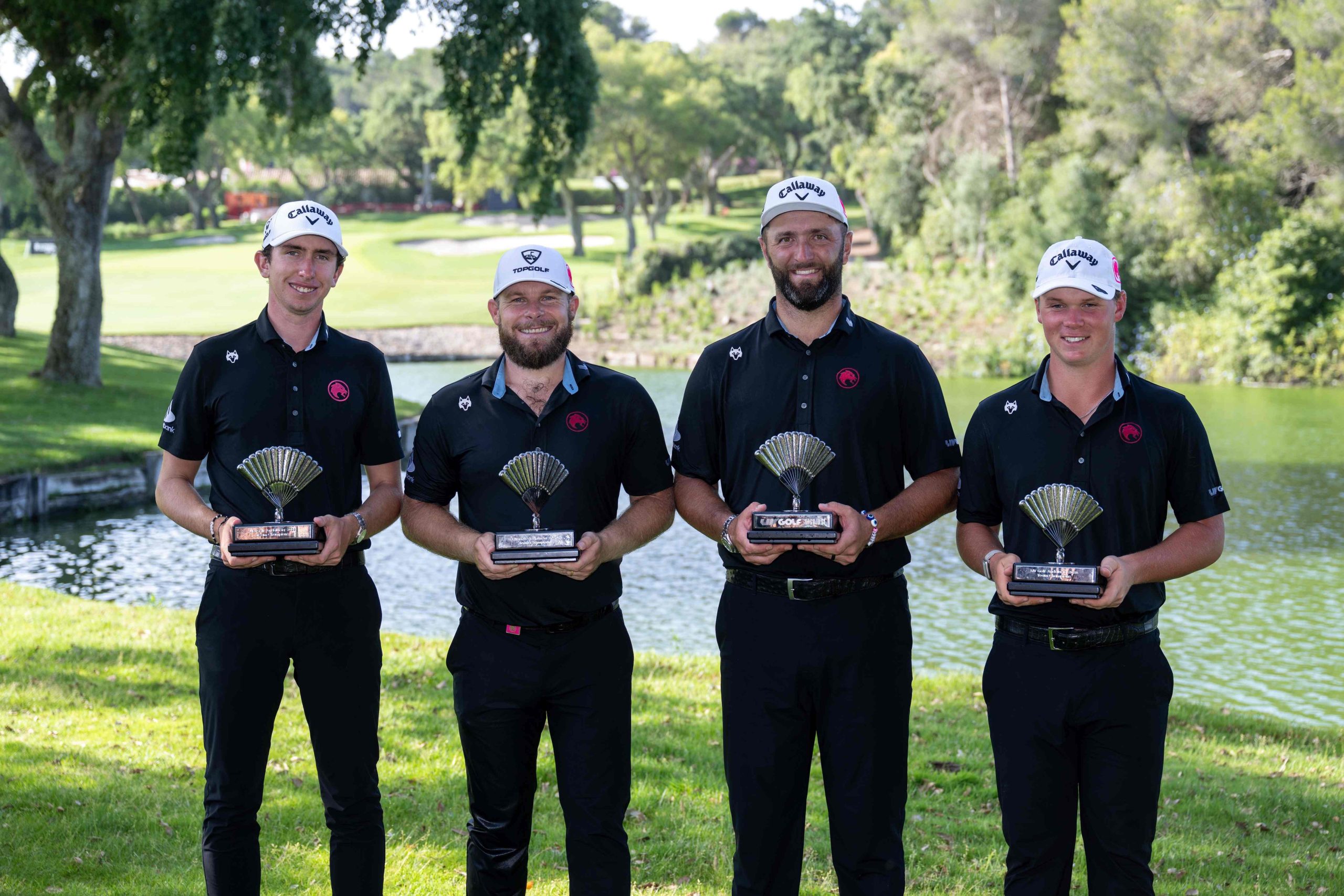 First place team champions Tom McKibbin, Tyrrell Hatton, Caleb Surratt and Captain Jon Rahm of Legion XIII #