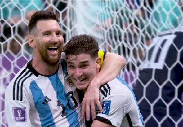 Lionel Messi and Juian Alvarez #