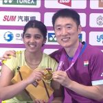 Tanvi Sharma with her coach Park Tae-sang #