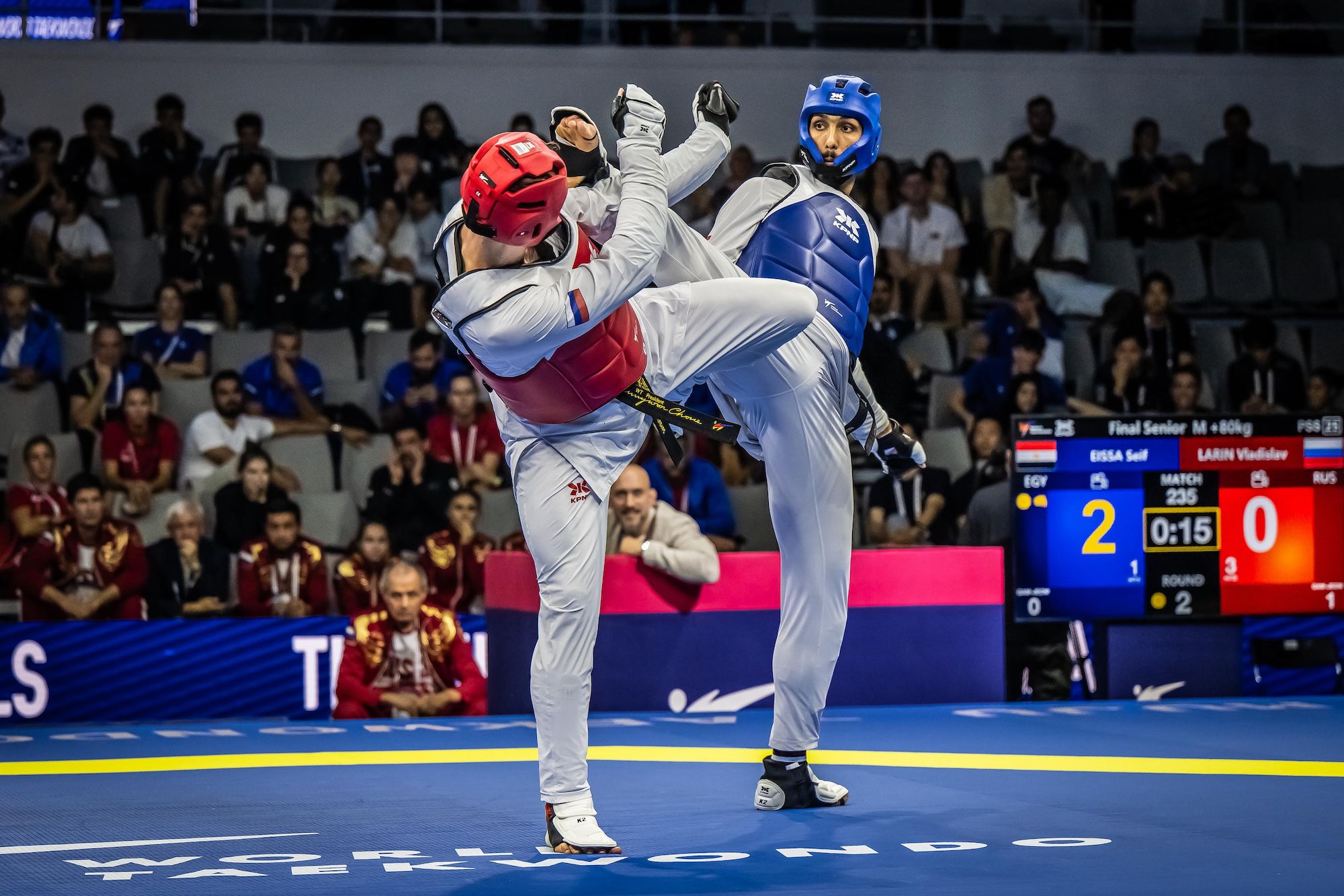 Seif Eissa beats Vladislav Larin (Photo World Taekwondo)