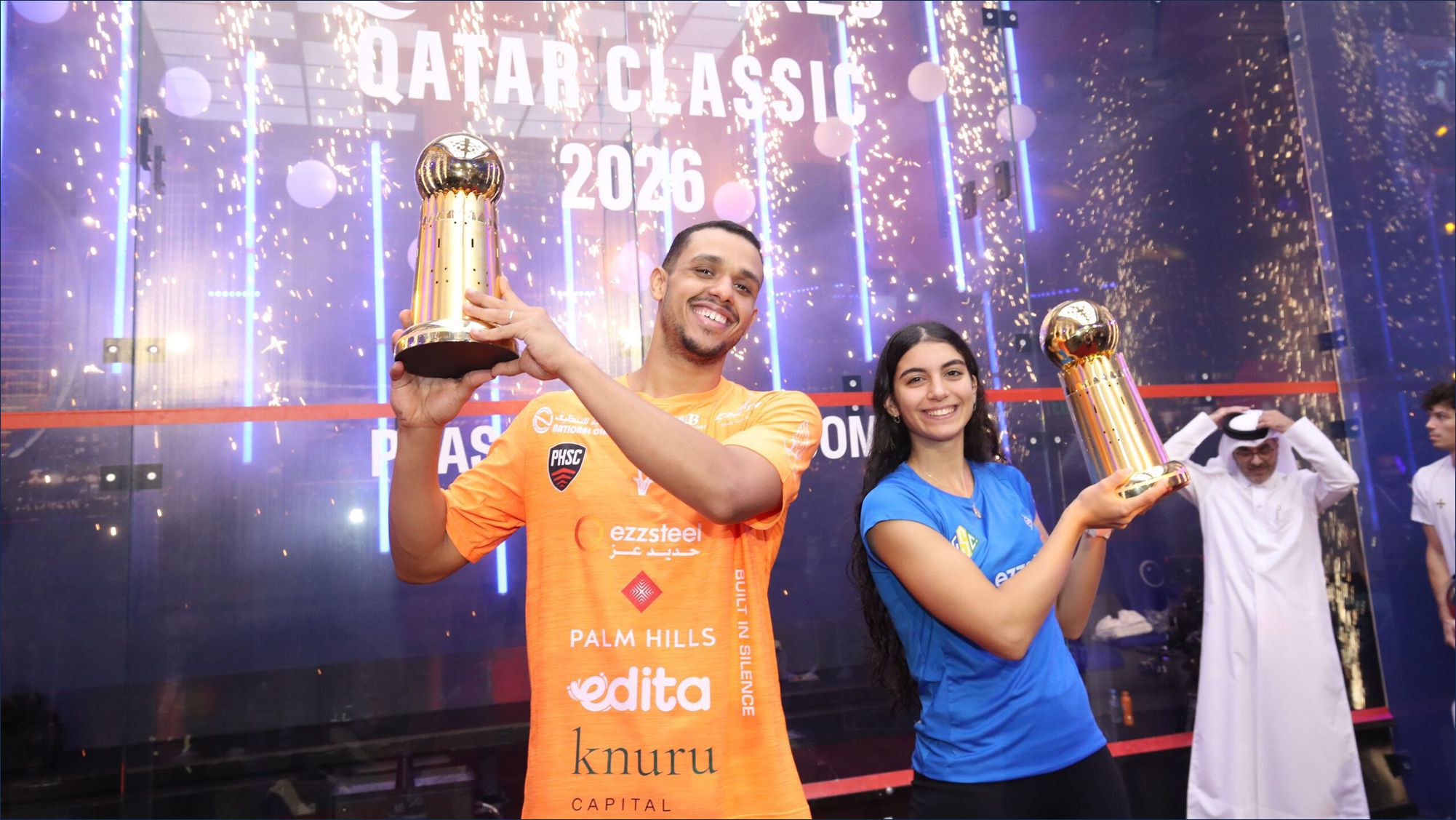 Champions Mostafa Asal and Amina Orfi @