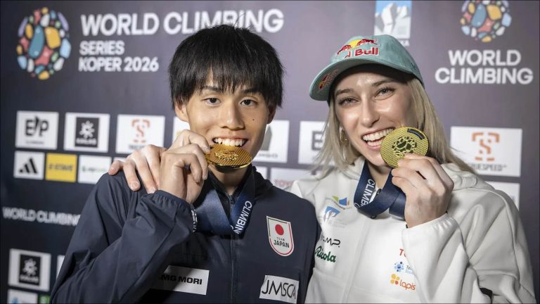 Neo Suzuki (left) and Janja Garnbret @