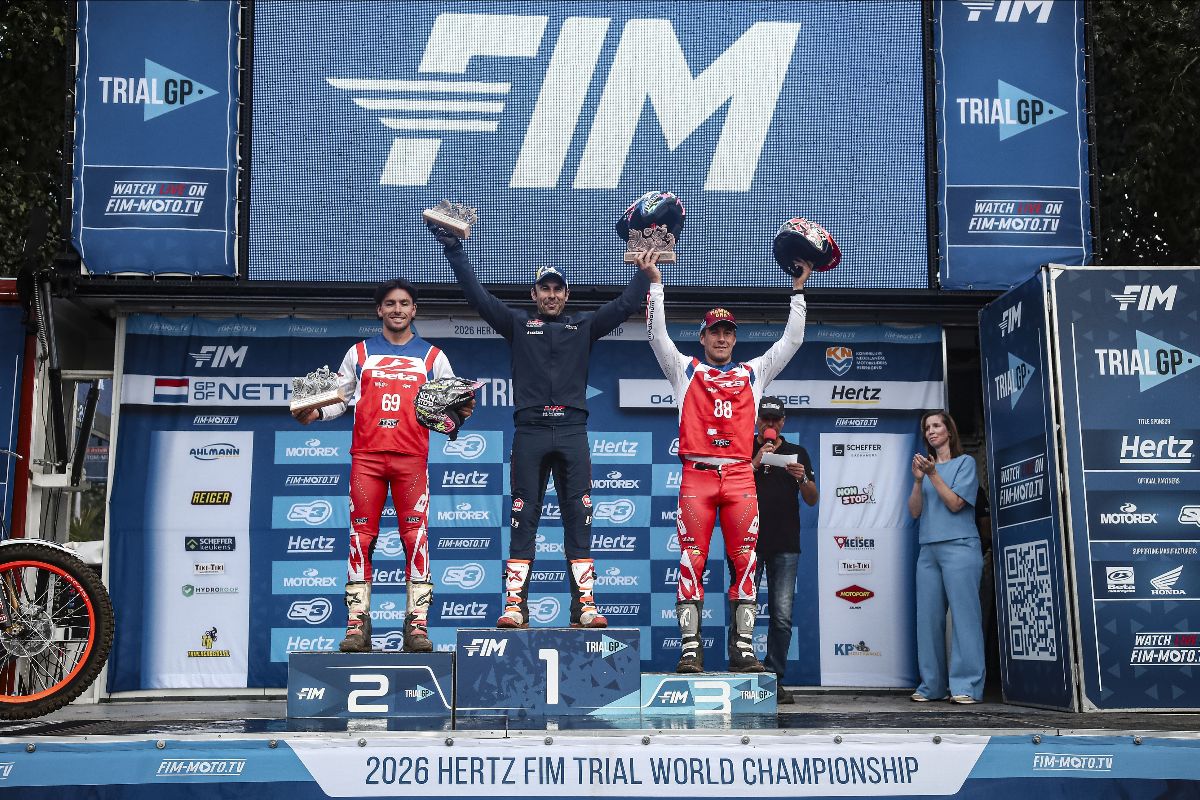 TrialGP Podium at the 2026 Hertz FIM Trial World Championship, in Zelhem © Future7Media