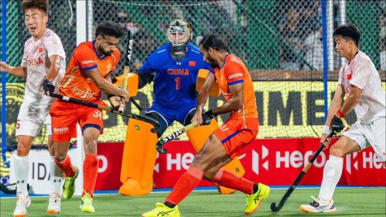 India top table after defeating China @