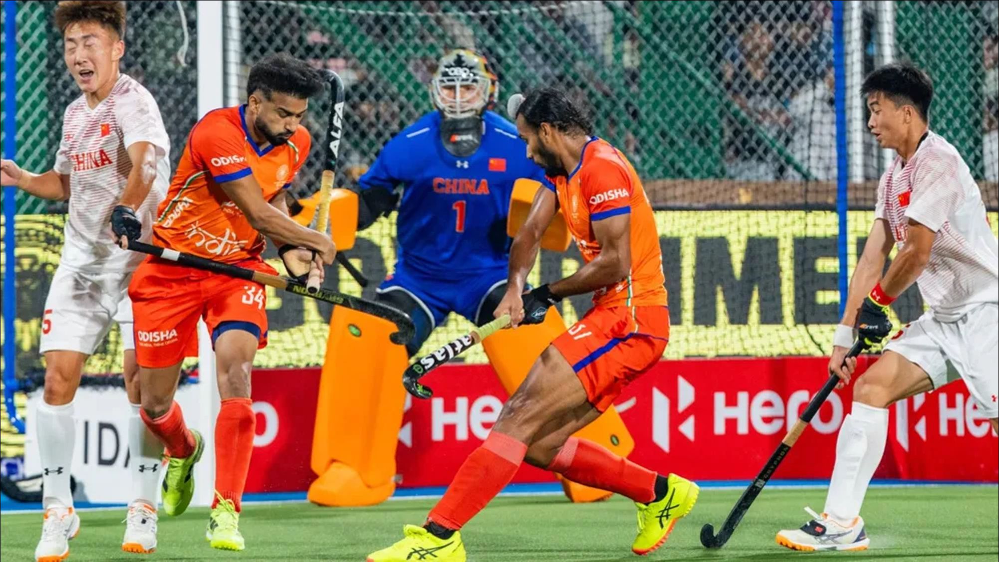 India top table after defeating China @