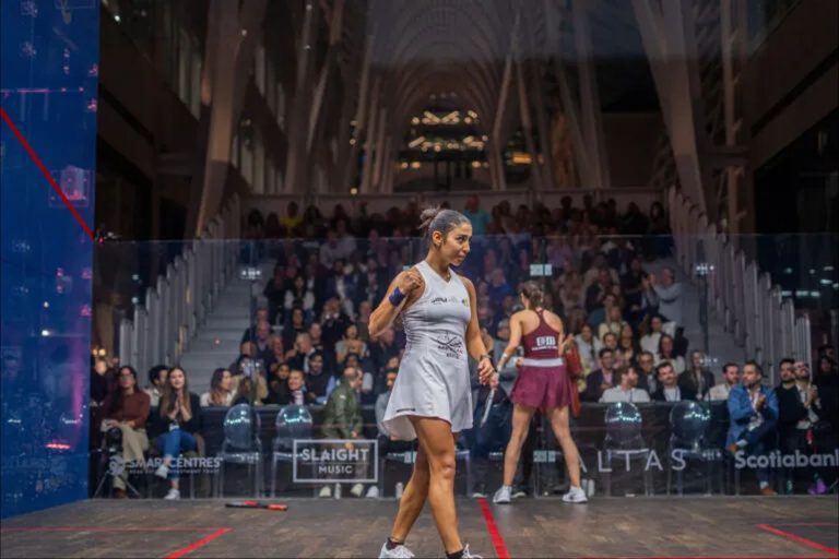 Nada Abbas staged a magnificent comeback to defeat Farida Mohamed (Photo by PSA) @