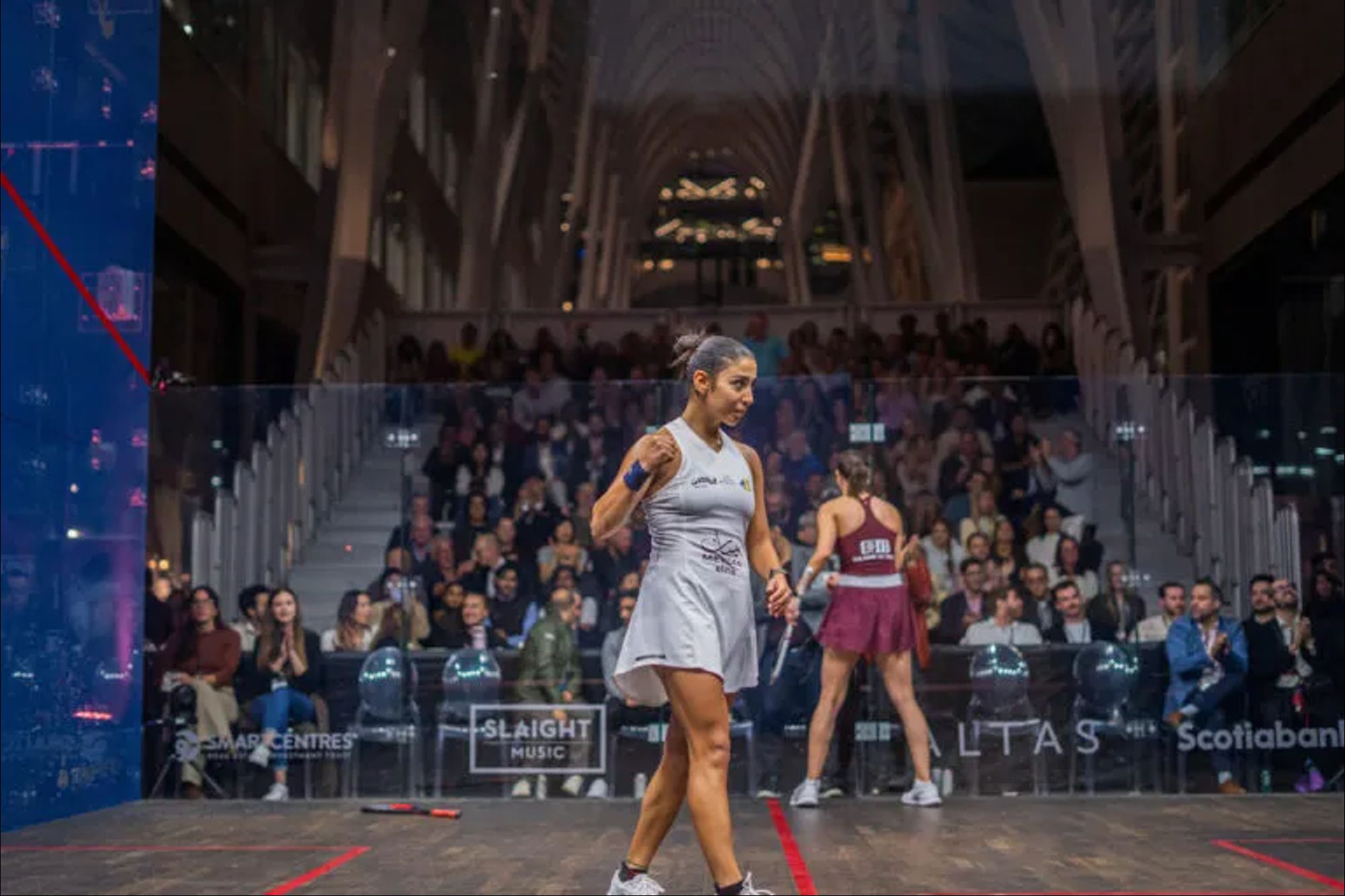 Nada Abbas staged a magnificent comeback to defeat Farida Mohamed (Photo by PSA) @