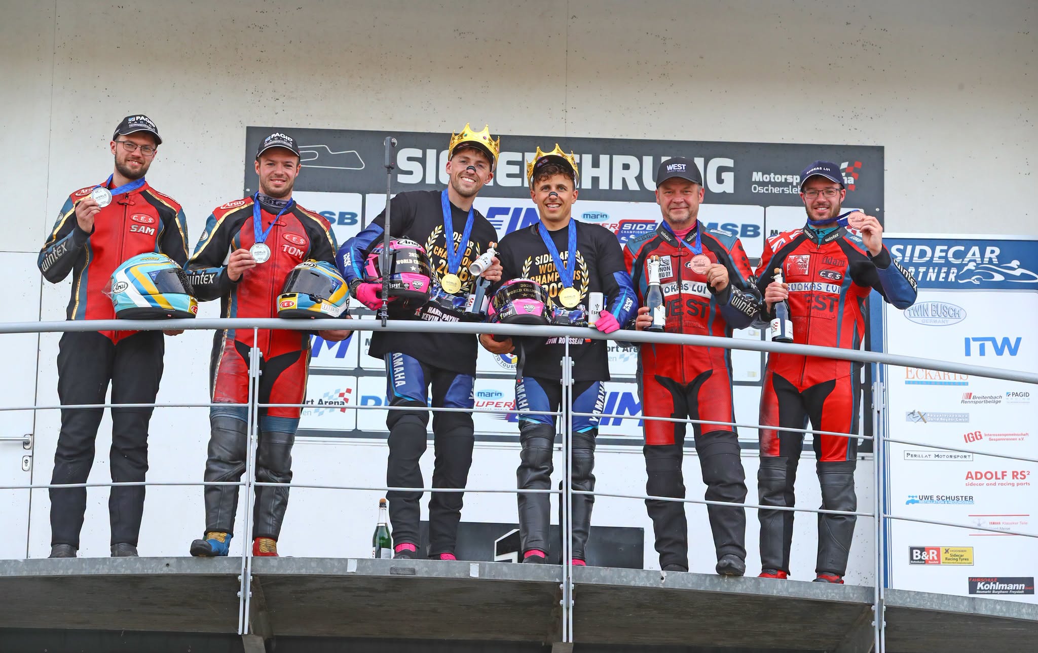 Podium at 2026 FIM Sidecar World Championship, Oschersleben in Germany © Mark Walters